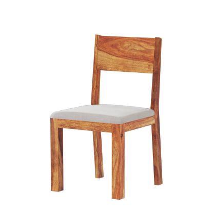 Picture of Delaware Rustic Solid Wood Dining Chair with Upholstered Seat