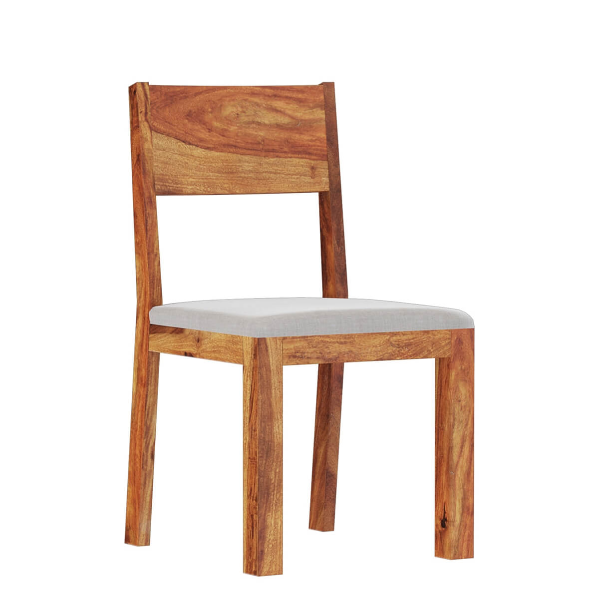 Delaware Rustic Solid Wood Dining Chair with Upholstered Seat