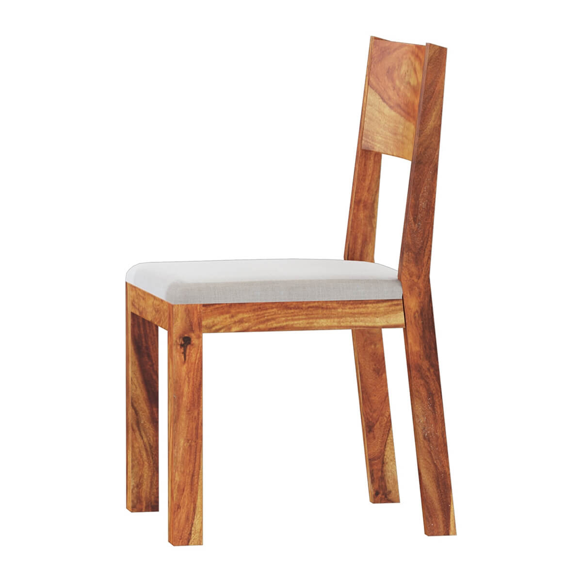 Delaware Rustic Solid Wood Dining Chair with Upholstered Seat