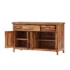 Picture of Delaware Solid Wood 3 Drawer Rustic Sideboard Cabinet