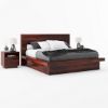 Picture of Brocton Modern Rustic Solid Wood 4 Piece Storage Bedroom Set