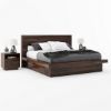 Picture of Brocton Modern Rustic Solid Wood 4 Piece Storage Bedroom Set
