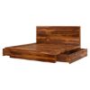 Picture of Brocton Modern Rustic Solid Wood Platform Bed with Storage Underneath