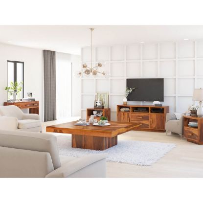 Picture of Brocton Rustic Solid Wood 5 Piece Living Room Set