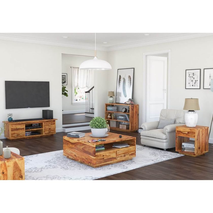 Picture of Delaware Rustic Solid Wood 5 Piece Living Room Set
