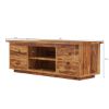 Picture of Delaware Rustic Solid Wood 60" TV Stand Media Cabinet with 4 Drawers