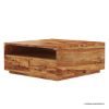 Picture of Delaware Rustic Solid Wood Square Coffee Table with 4 Drawers