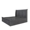 Picture of Kelowna Solid Mahogany Wood Gray Storage Platform Bed With Headboard
