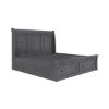Picture of Kelowna Solid Mahogany Wood Gray Storage Platform Bed With Headboard
