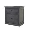 Picture of Kelowna Mahogany Wood Gray Nightstand with 2 Drawers