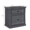 Picture of Kelowna Mahogany Wood Gray Nightstand with 2 Drawers