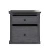 Picture of Kelowna Mahogany Wood Gray Nightstand with 2 Drawers