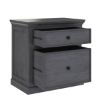 Picture of Kelowna Mahogany Wood Gray Nightstand with 2 Drawers