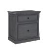 Picture of Kelowna Mahogany Wood Gray Nightstand with 2 Drawers