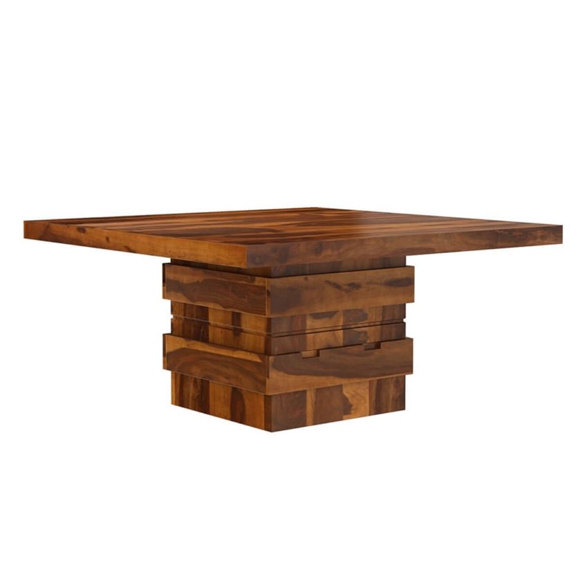 Picture of Rogers Modern Rustic Square Dining Room Table with Storage