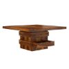 Picture of Rogers Modern Rustic Square Dining Room Table with Storage