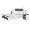 Picture of Danville Teak and Mahogany Wood Platform Bed Frame With Headboard