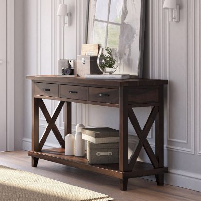 Picture of Antwerp Dark Wood Console Table with Storage