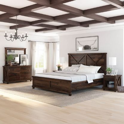 Picture of Antwerp Rustic Solid Wood 4 Piece Bedroom Set