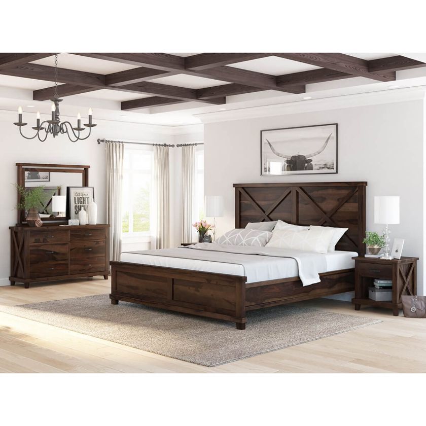 Picture of Antwerp Rustic Solid Wood 4 Piece Bedroom Set