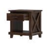 Picture of Antwerp 2 Tier Rustic Solid Wood Nightstand with Drawer