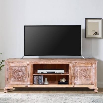 Picture of Gosnold Antique Style Reclaimed Wood TV Media Console With Cabinets