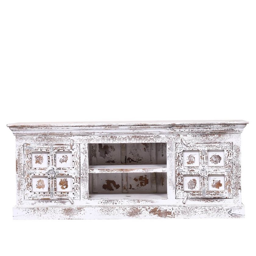 Picture of Hobart Heritage Style Solid Wood White Media Console With Doors