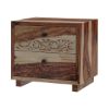 Picture of Dallas Ranch Modern Rustic Solid Wood Nightstand With 2 Drawers