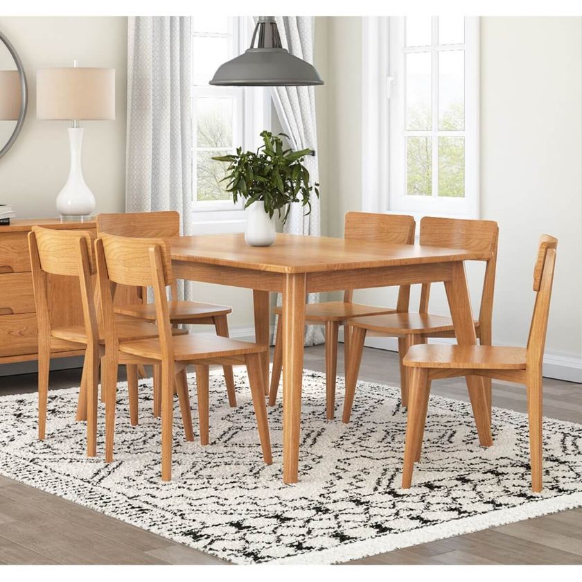 Picture of Avondale Teak Wood Modern Style Dining Room Table with 6 Chair Set