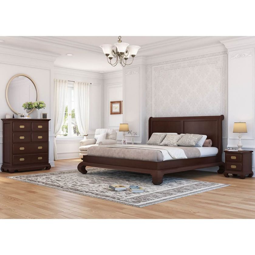 Picture of Oraibi Solid Mahogany Wood 4 Piece Bedroom Set