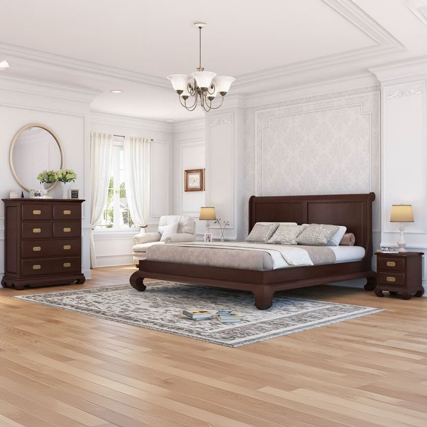 Picture of Oraibi Solid Mahogany Wood 4 Piece Bedroom Set