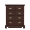 Picture of Oraibi Mahogany Wood Bedroom Tall Dresser With 6 Drawers