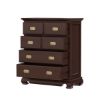 Picture of Oraibi Mahogany Wood Bedroom Tall Dresser With 6 Drawers