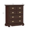 Picture of Oraibi Mahogany Wood Bedroom Tall Dresser With 6 Drawers