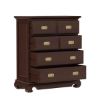 Picture of Oraibi Mahogany Wood Bedroom Tall Dresser With 6 Drawers
