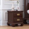 Picture of Oraibi Mahogany Wood Nightstand With 2 Drawers