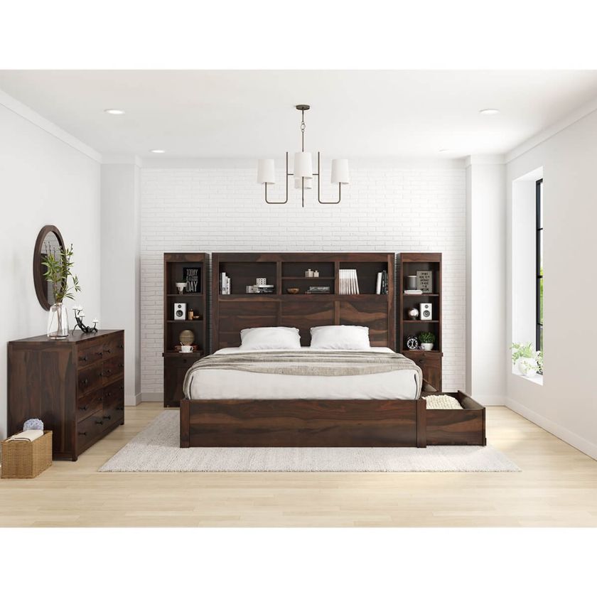 Picture of El Centro Solid Wood 4 Piece Storage Bedroom Set