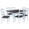 Picture of Morrilton Two Tone Mahogany Wood Farmhouse Dining Room Set