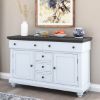 Picture of Morrilton Two Tone Mahogany Wood White Sideboard Cabinet with Drawers