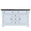 Picture of Morrilton Two Tone Mahogany Wood White Sideboard Cabinet with Drawers