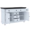 Picture of Morrilton Two Tone Mahogany Wood White Sideboard Cabinet with Drawers