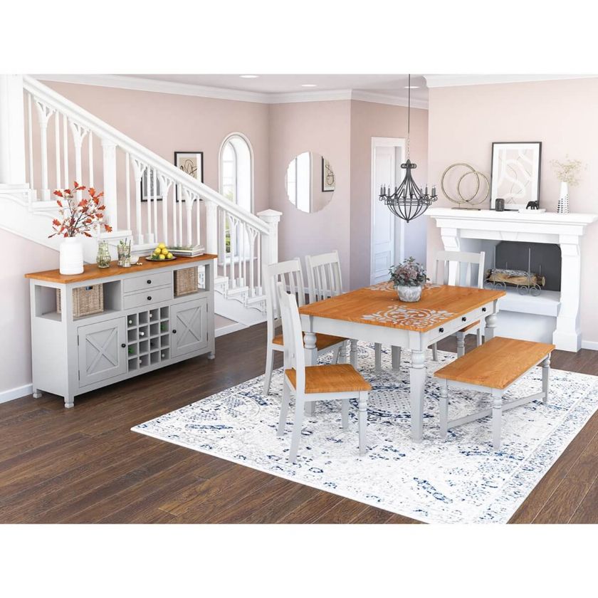 Picture of Ruston Two Tone Mahogany Wood Dining Room Set