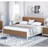 Picture of Effingham Two Tone Mahogany Wood Platform Bed With Headboard
