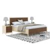 Picture of Effingham Two Tone Mahogany Wood Platform Bed With Headboard