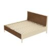Picture of Effingham Two Tone Mahogany Wood Platform Bed With Headboard