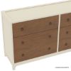 Picture of Effingham Two Tone Mahogany Wood Bedroom Dresser with 6 Drawers