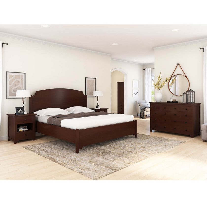 Picture of Bradenton Solid Wood Modern Style 4-Piece Bedroom Set 
