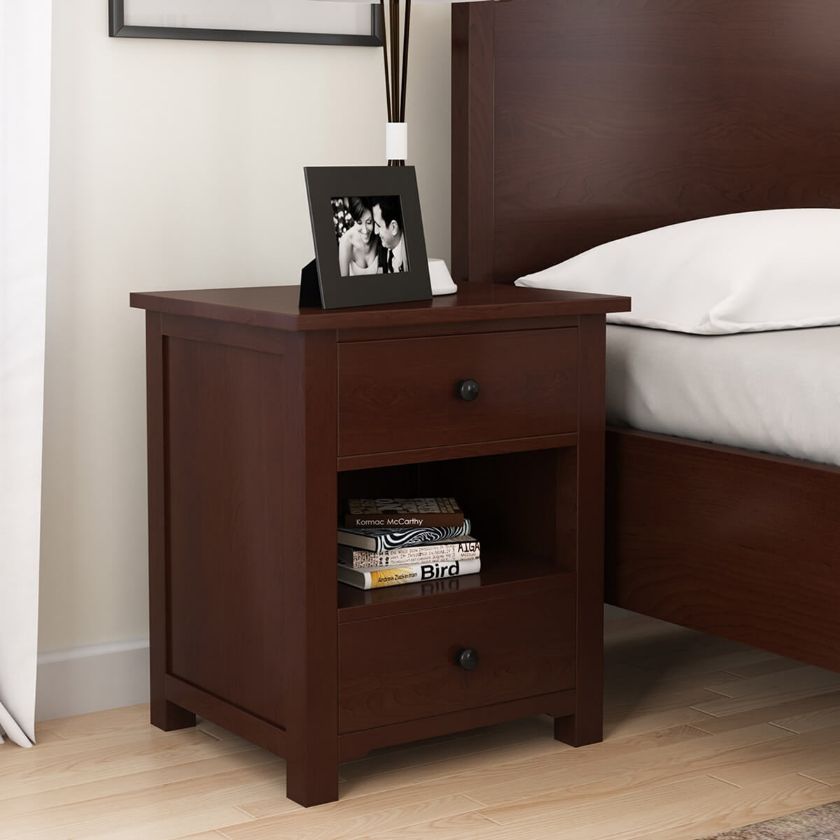 Picture of Bradenton Solid Mahogany Wood Nightstand with 2 Drawers