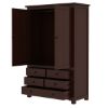 Picture of Bradenton Transitional Solid Wood Wardrobe Armoire with Drawers
