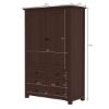 Picture of Bradenton Transitional Solid Wood Wardrobe Armoire with Drawers